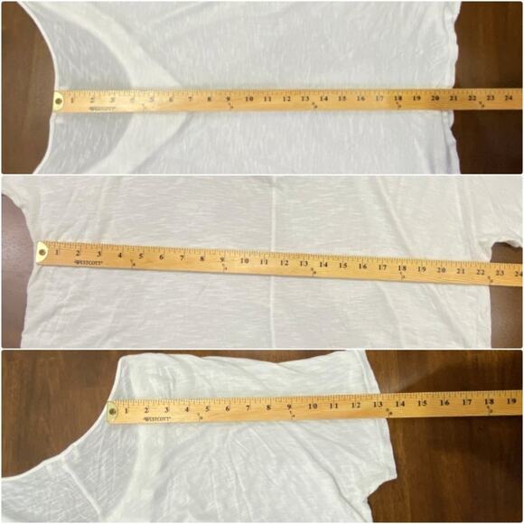 Mel & Mo Stretchy Semi Sheer White Top with Beaded Opalescent Neckline 2X - Picture 9 of 10